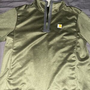Carhartt Olive Green Quarter-Zip Pullover